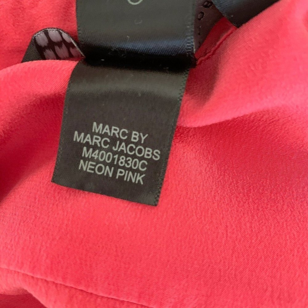Marc by Marc Jacobs Neon Pink Button Front Silk Blouse XS - Picture 6 of 8